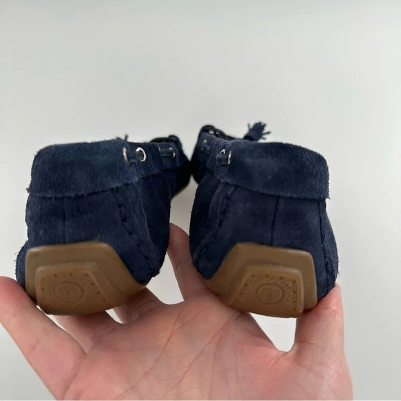 Talbots womens flats size 9.5 navy blue suede tassel driving loafers - Picture 10 of 14
